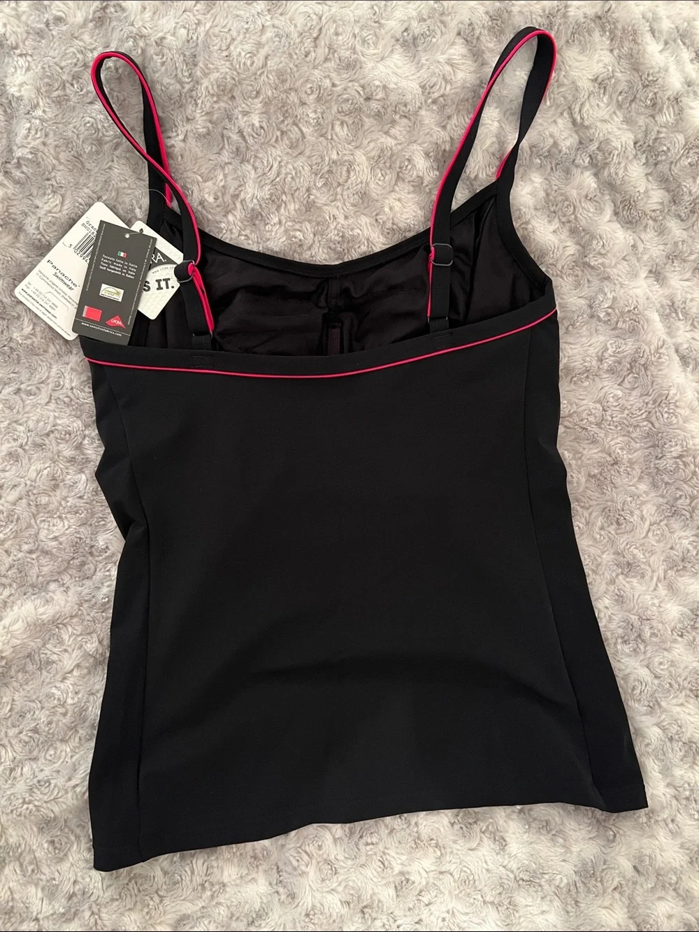 Panache Grace Black Underwire Tankini Swim Top Size 30H NWT